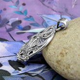 Winged Fairy Faerie Dryad Wood Nymph Crescent Moon Flowers Cut-Out Pendant | Woot & Hammy